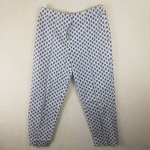 Talbots‎ Women's 10 Printed Stretch Cropped Pants Navy White fern NWOT